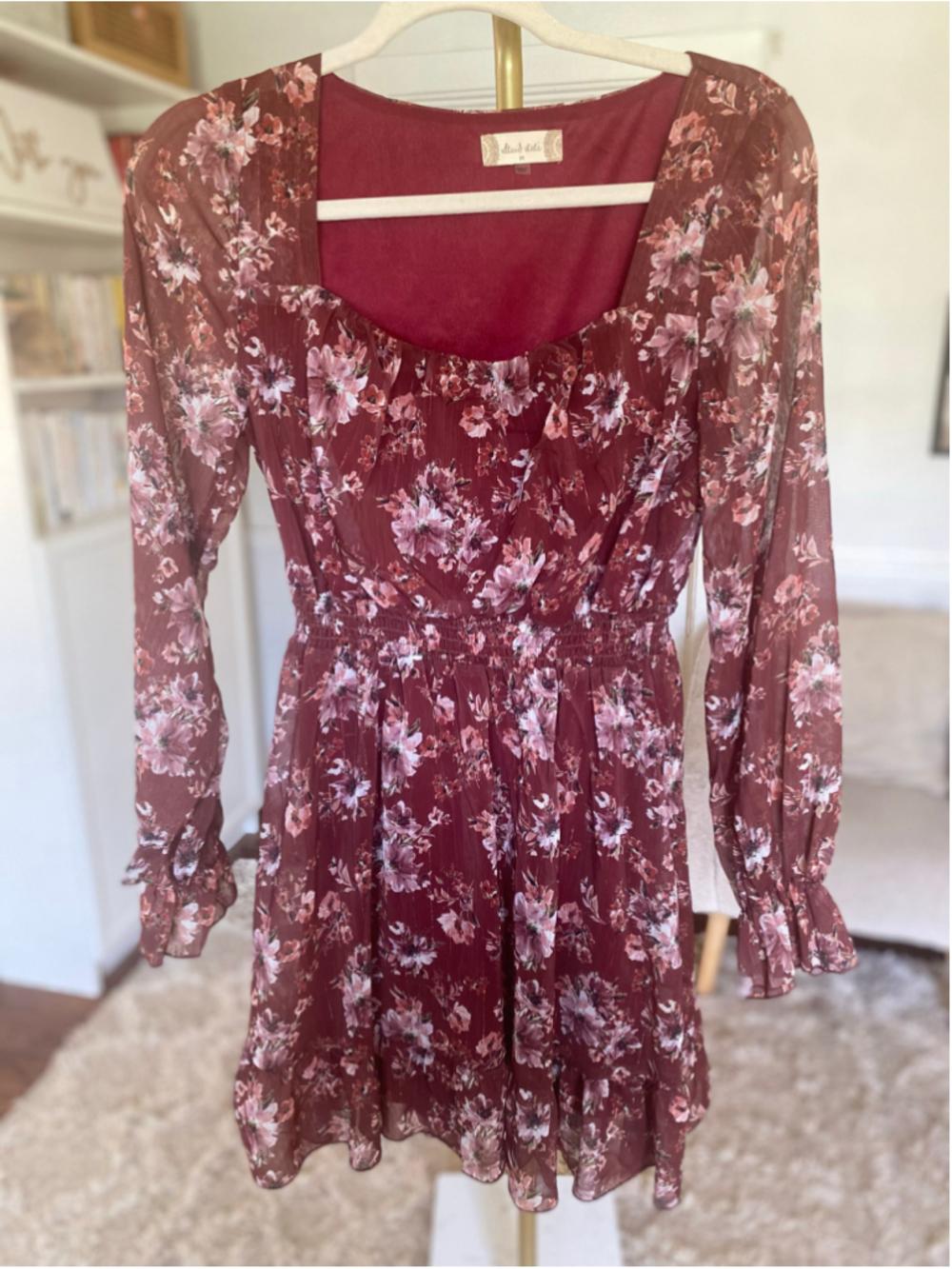 Altar’d State Floral Mini Dress Coquette Romantic Boho Coquette Parisian Scandi - Picture 2 of 6
